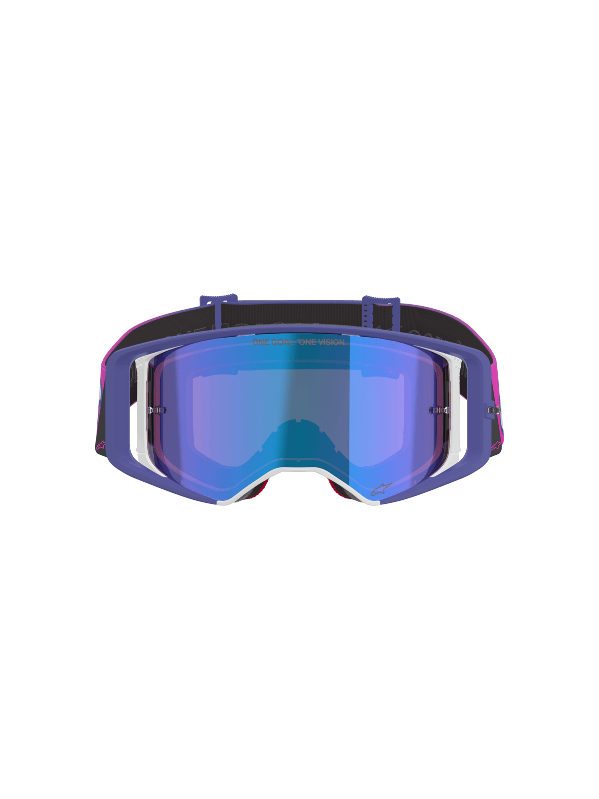 Alpinestars Supertech Vision Vista Lunettes de sécurité Violet Fluo Rose Miroir Bleu - MxProStoreParts