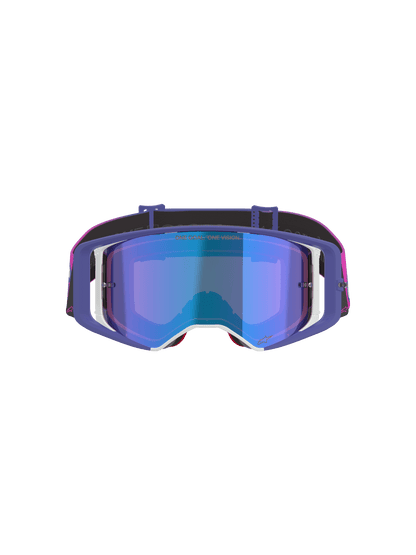 Alpinestars Supertech Vision Vista Lunettes de sécurité Violet Fluo Rose Miroir Bleu - MxProStoreParts