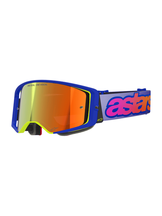 Alpinestars Supertech Vision Vista Motocross Brille Blau Gelb Lila