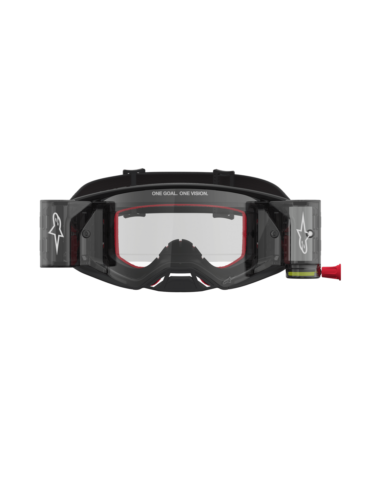 Gafas de seguridad Alpinestars Supertech Firma Roll Off en tonos negro y plata, lente transparente - MxProStoreParts