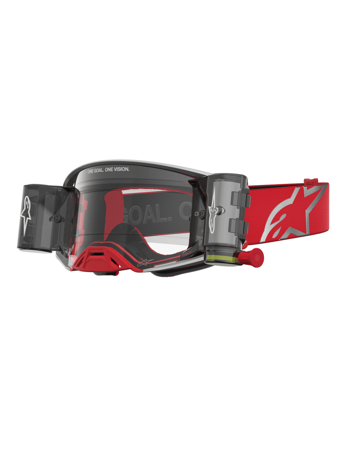 Alpinestars Supertech Firma Roll-Off Lunettes de Protection Rouge Argent Clair Taille Unique - MxProStoreParts