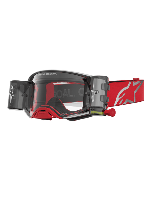 Alpinestars Supertech Firma Roll-Off Lunettes de Protection Rouge Argent Clair Taille Unique