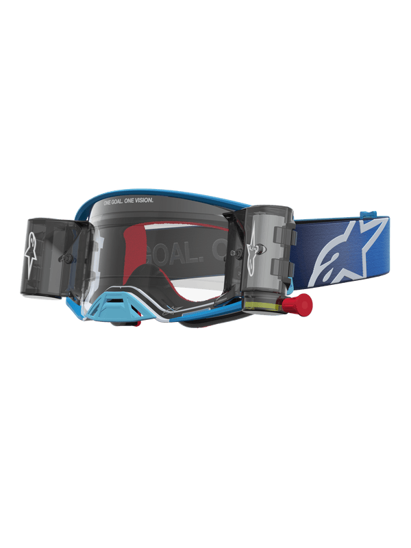 Alpinestars Supertech Firma Lunettes de Sécurité à Roll Off Bleu Argent Objectif Clair Taille Unique - MxProStoreParts
