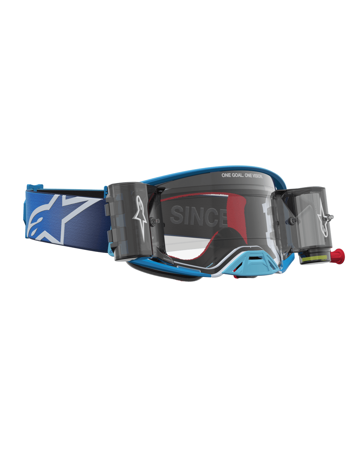 Alpinestars Supertech Firma Lunettes de Sécurité à Roll Off Bleu Argent Objectif Clair Taille Unique - MxProStoreParts