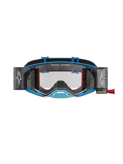 Alpinestars Supertech Firma Lunettes de Sécurité à Roll Off Bleu Argent Objectif Clair Taille Unique - MxProStoreParts