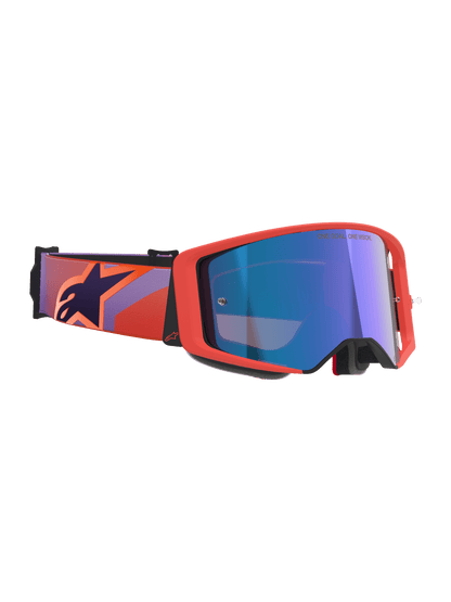 Alpinestars Supertech Vision Corp Safety Glasses Hot Coral Purple Mirror Blue - MxProStoreParts