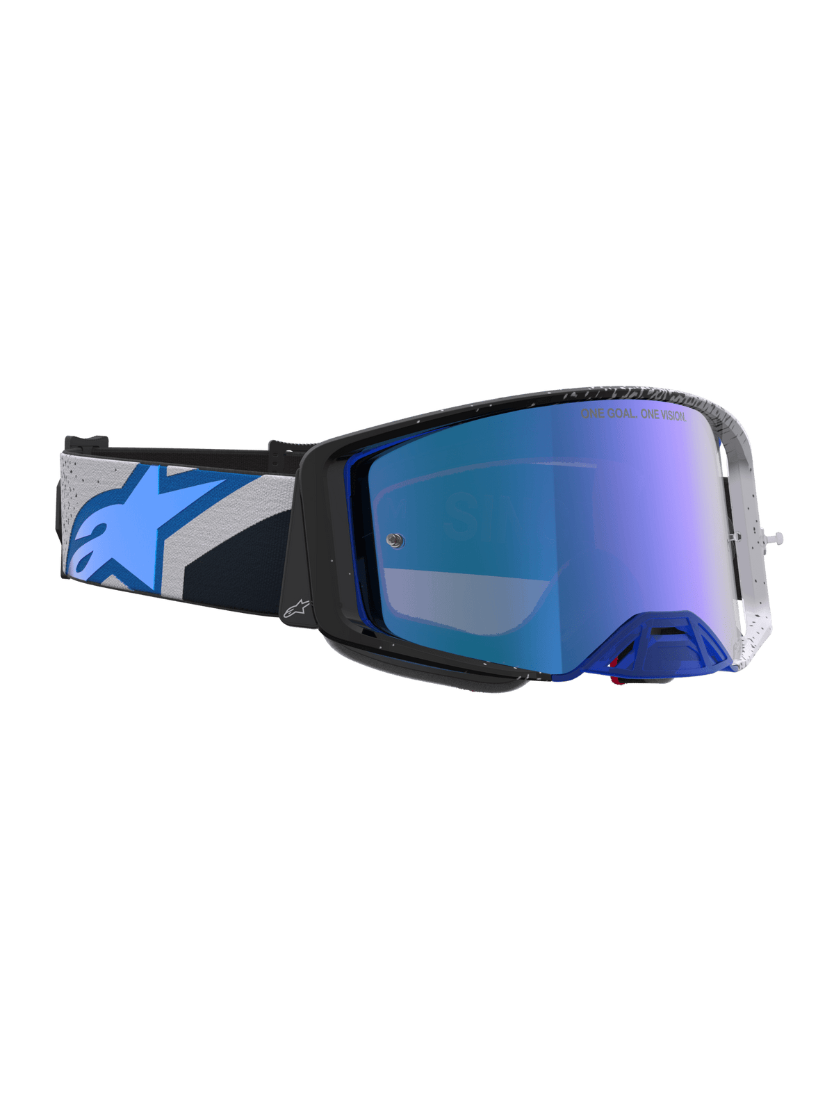Alpinestars Supertech Hiten Lunette de sécurité Taille unique Noir Bleu Blithe Bleu Miroir - MxProStoreParts