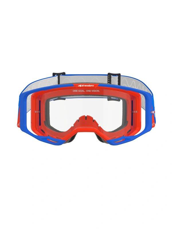 Alpinestars Vision 8 Gafas de motocross Azul/Naranja con lente transparente - MxProStoreParts