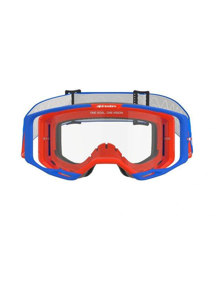 Alpinestars Vision 8 Gafas de motocross Azul/Naranja con lente transparente - MxProStoreParts
