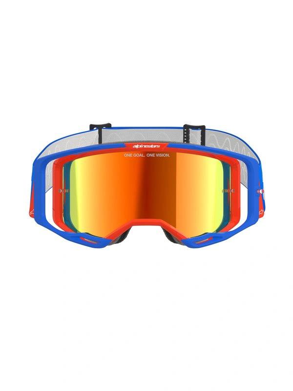Alpinestars Vision 8 Cross Skibrille Blau/Orange mit rot verspiegelten Gläsern  - MxProStoreParts