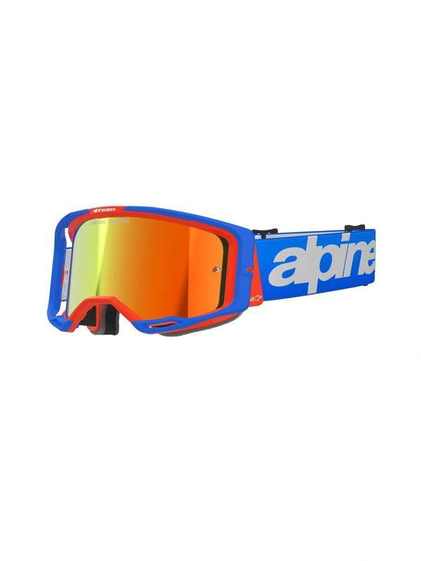 Alpinestars Vision 8 MX-Brille Blau/Orange mit roten Spiegelgläsern – MxProStoreParts