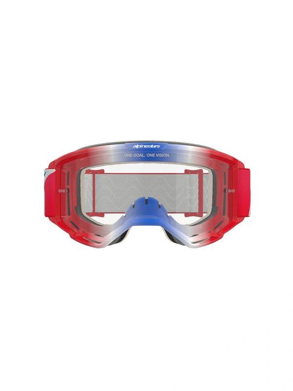 Alpinestars Vision 5 Gafas de motocross Rojo/Blanco/Azul con lente clara - MxProStoreParts