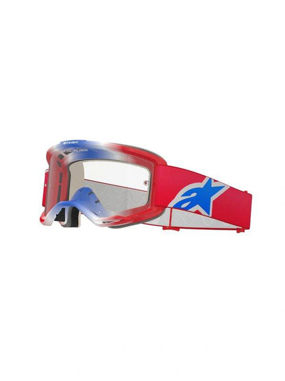 Alpinestars Vision 5 Gafas de motocross Rojo/Blanco/Azul con lente clara - MxProStoreParts