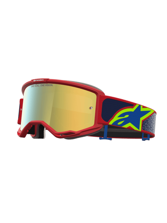 Alpinestars Lunettes de sécurité Vision 5 Drag Rouge feu Bleu Miroir Or