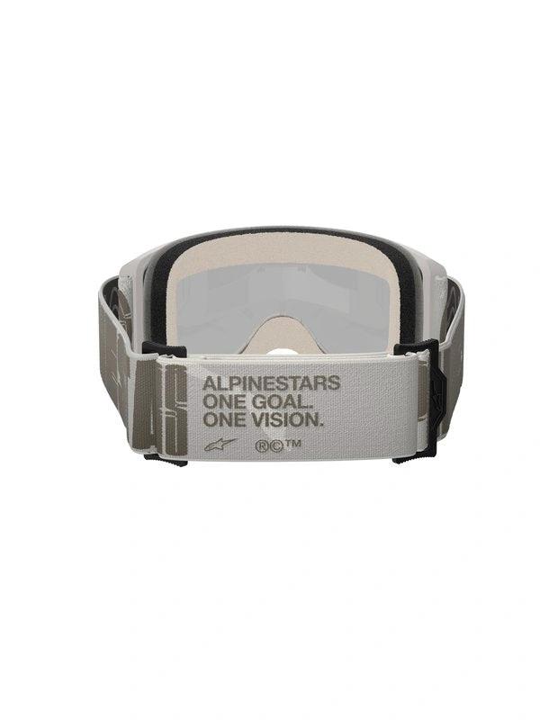 Alpinestars Vision 5 Hollow Wind goggles with gray strap and gold mirror lens