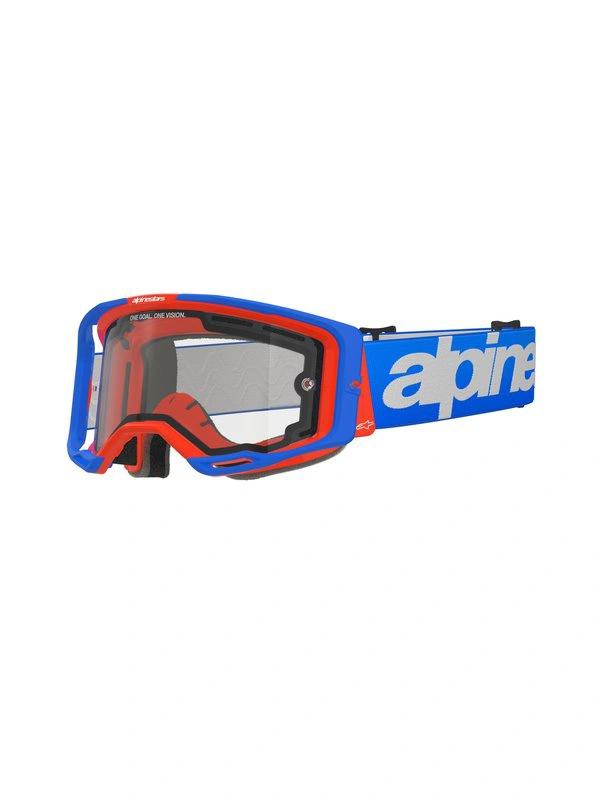 Alpinestars Goggle Vision 8 WORDMARK DUAL PANE BLUE ORANGE Clear - MxProStoreParts