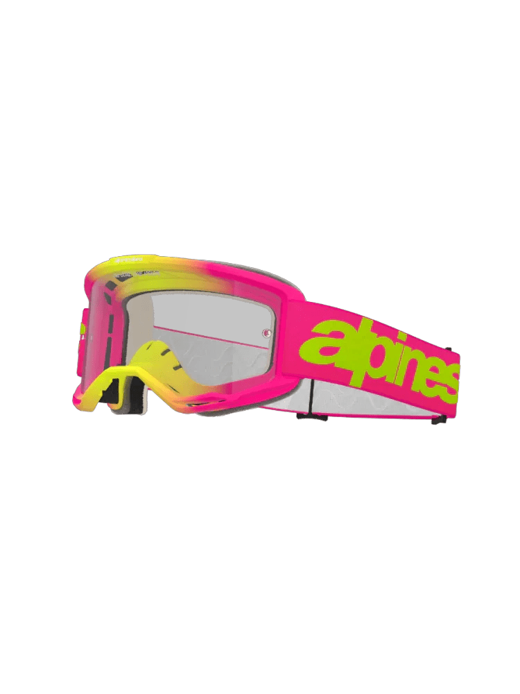 Alpinestars Vision 5 Wordmark Gafas de motocross Rosa / Amarillo Fluor (Lente: Clara) - MxProStoreParts