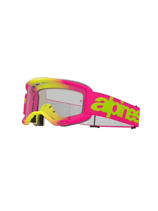Alpinestars Vision 5 Wordmark Gafas de motocross Rosa / Amarillo Fluor (Lente: Clara)
