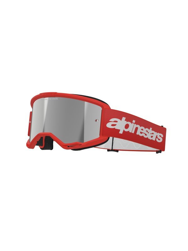 Alpinestars Vision 3 Wordmark Goggles Red Silver Mirror - MxProStoreParts