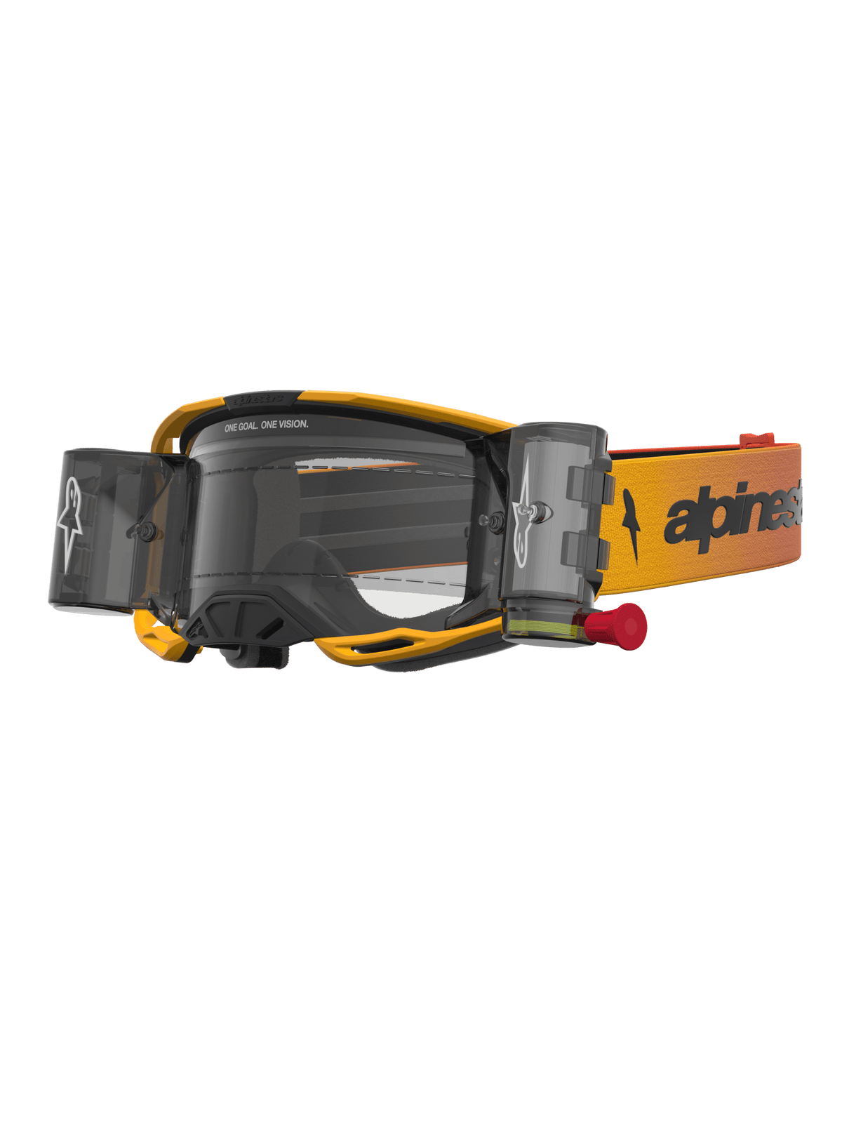 Alpinestars Vision 8 Amber Roll Off Lunettes de sécurité Jaune Rouge Noir Clair Taille Unique - MxProStoreParts