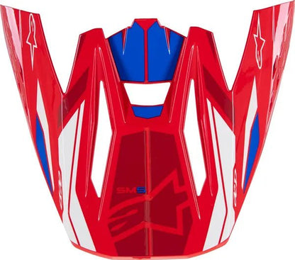 Visera de casco Alpinestars S-M5 Action 2 – Rojo brillante y azul brillante - MxProStoreParts