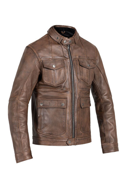 JOHN DOE Drifter leren herenjas bruin, maat L - MxProStoreParts