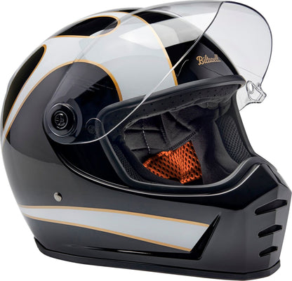 BILTWELL Lane Splitter integraalhelm zwart/wit glanzend — maat S - MxProStoreParts