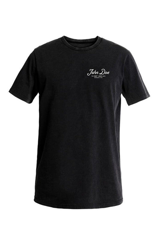 JOHN DOE JD Lettering T-shirt zwart, maat L