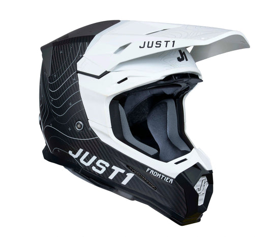 Just1 Casque J-22 C Frontier Noir/Blanc/Carbone Mat
