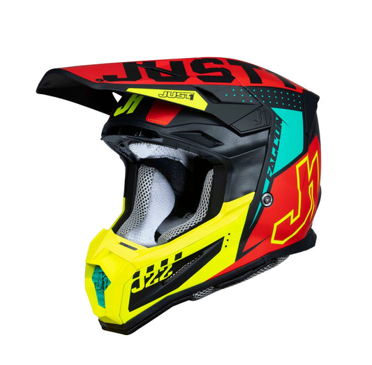 Just1 Casque J-22 F Falcon Rouge/Jaune/Noir fluo  