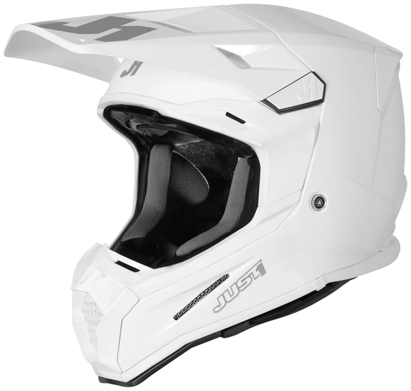 Just1 Casque J-22 F Blanc brillant uni - MxProStoreParts