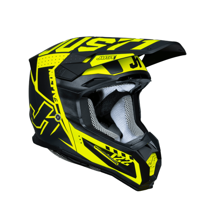 Casco Just1 J-22 F Juventud Halcón – Titanio/Negro/Amarillo fluor – YL - MxProStoreParts