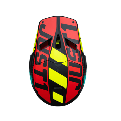 Just1 J-22 F Junior Falcon Casco de Motocross Fluorescente Rojo Amarillo Negro - MxProStoreParts