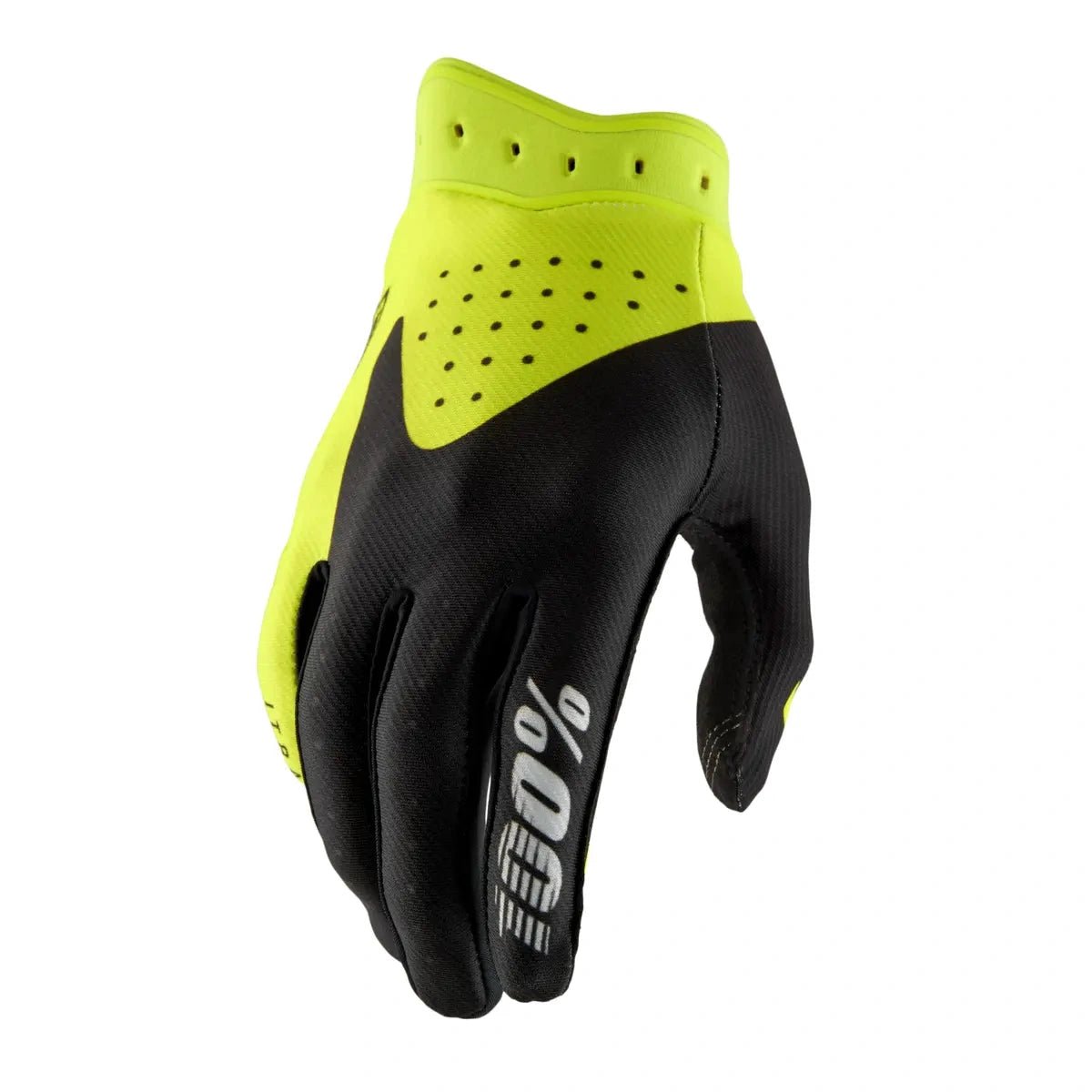 100% iTRACK Cyclocross Gloves – Black / Fluorescent Yellow - MxProStoreParts