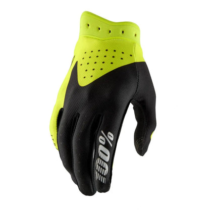 100% iTRACK Cyclocross Gloves – Black / Fluorescent Yellow - MxProStoreParts