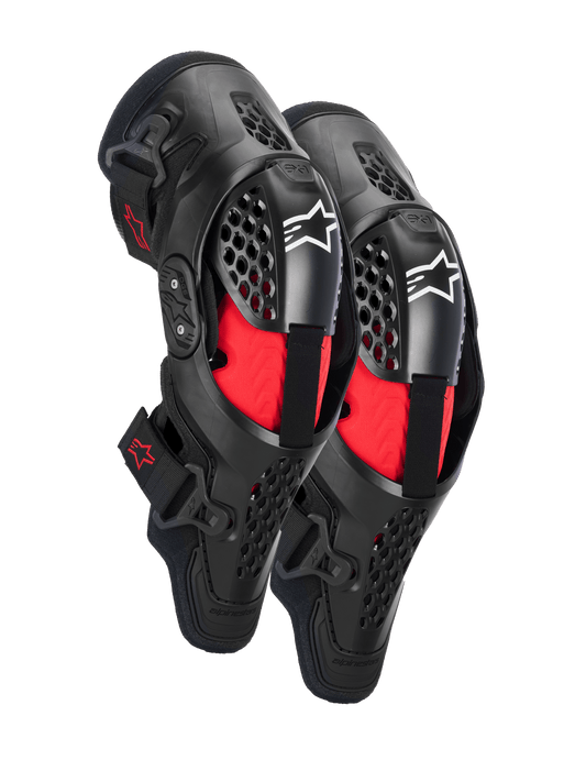 Alpinestars SX-1 Plasma Protège-genoux Motocross Cadre Semi-Rigide Noir-Rouge