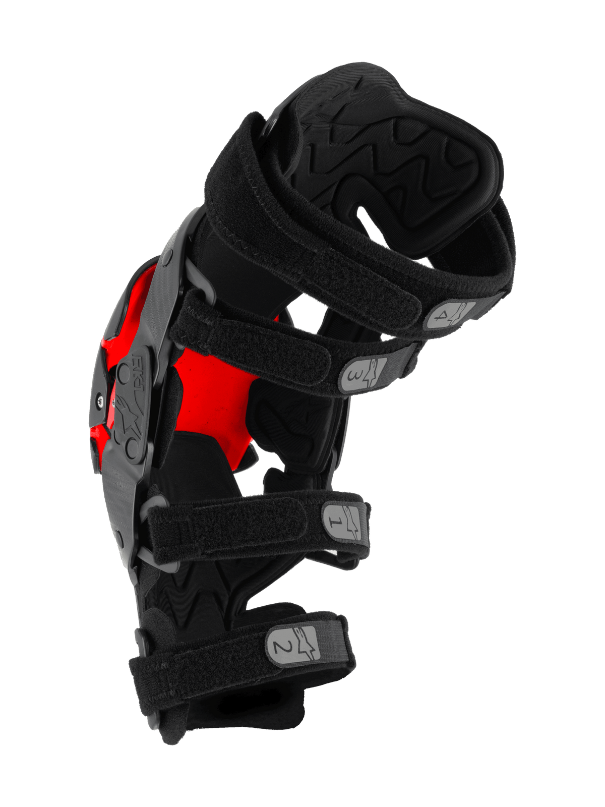 Alpinestars RK-1 Plasma Protectores de rodilla con bisagra de cuatro puntos negro y rojo - MxProStoreParts