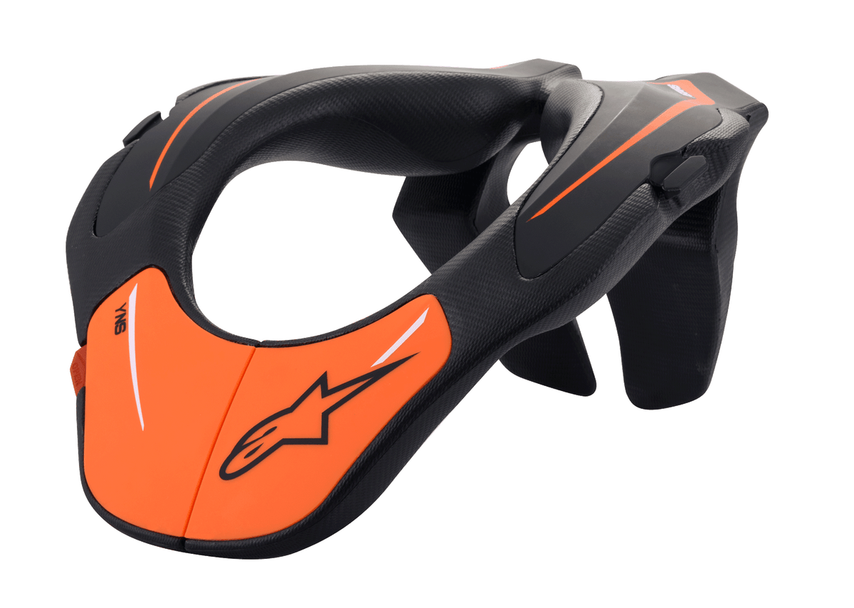 Alpinestars Soporte de Cuello de Protección para Moto Infantil Negro y Naranja Talla Única - MxProStoreParts