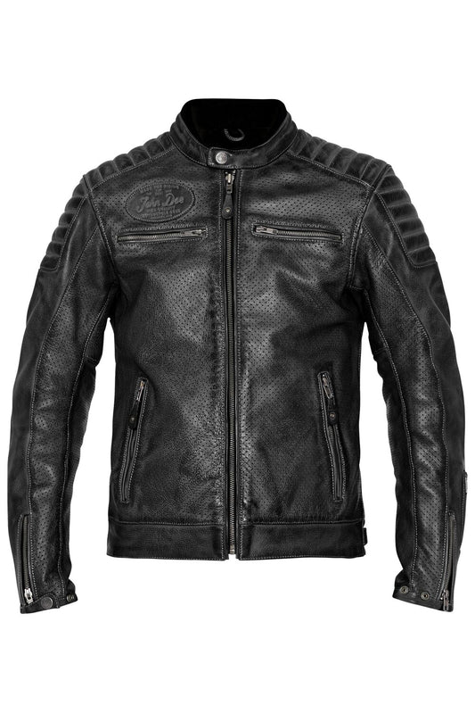 JOHN DOE Storm leren herenjas zwart XL