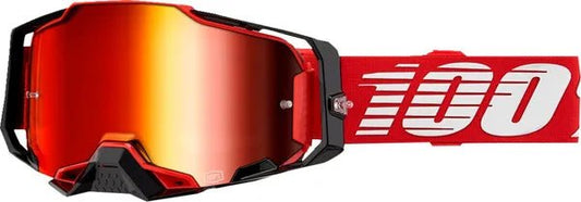 100% Armega crossbril zwart/rood – rode spiegellens