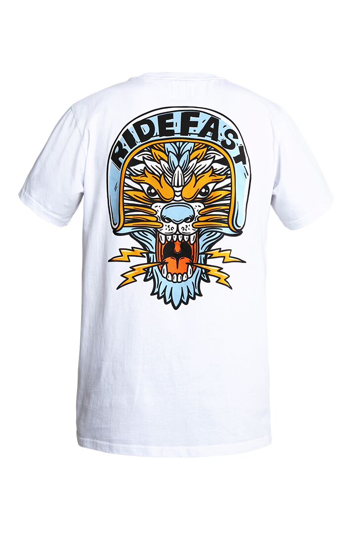 JOHN DOE Lion T-shirt voor heren – wit, 3XL - MxProStoreParts