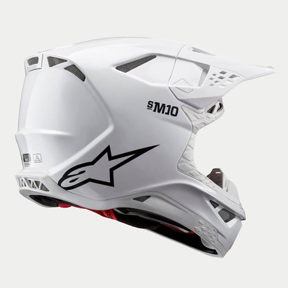 Alpinestars Supertech M10 Solid Helmet ECE 22.06 Gloss White - MxProStoreParts