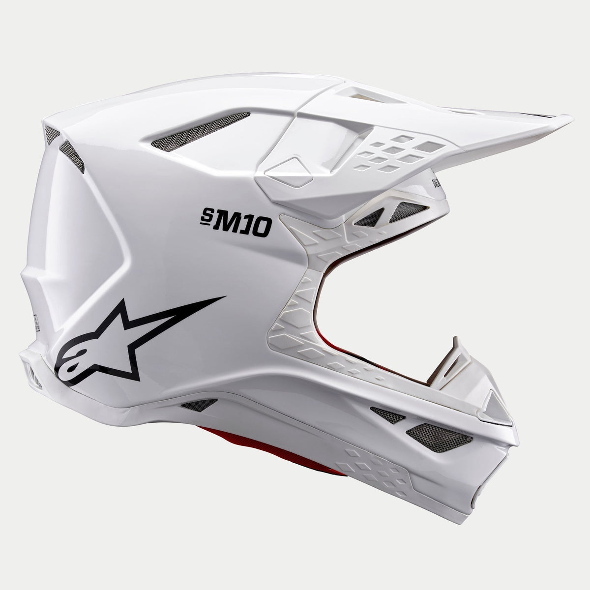 Alpinestars Supertech M10 Solid Helmet ECE 22.06 Gloss White - MxProStoreParts