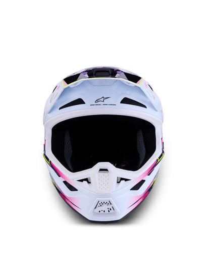 Alpinestars S-M7 Blaster Casque ECE 22.06 Violet Rose Blanc Brillant - MxProStoreParts