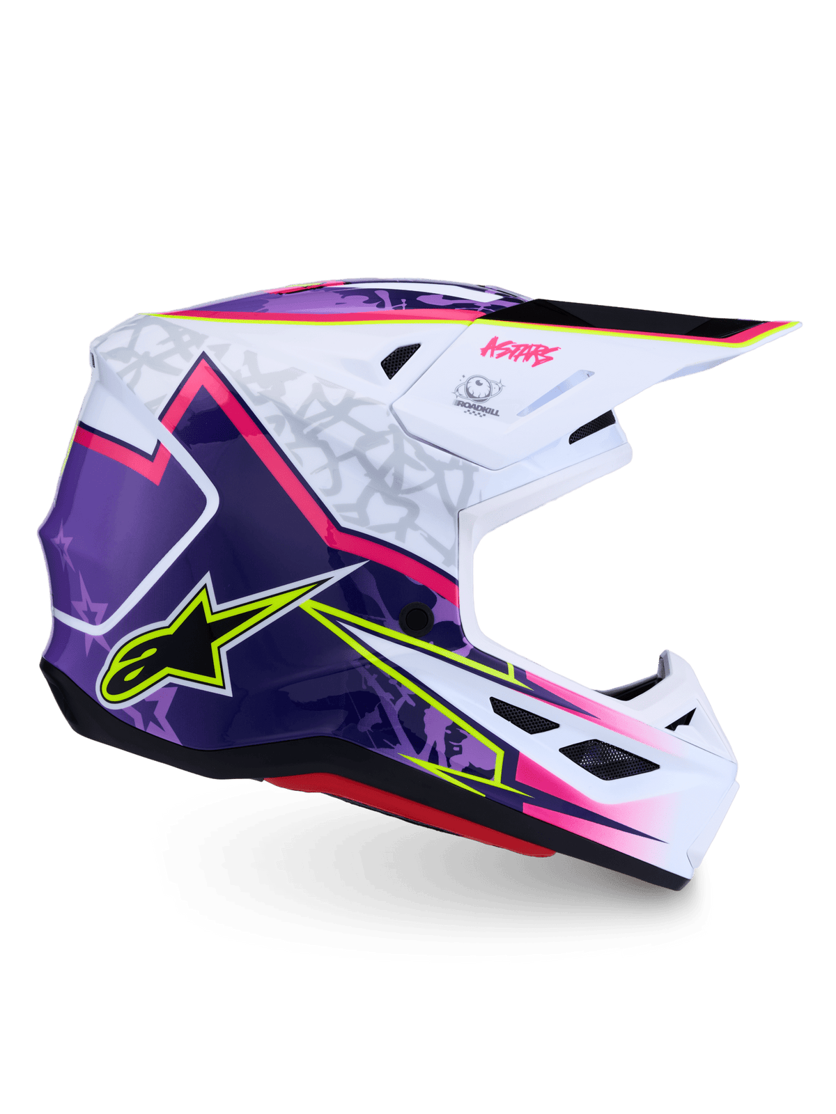 Alpinestars S-M7 Blaster Casque ECE 22.06 Violet Rose Blanc Brillant - MxProStoreParts