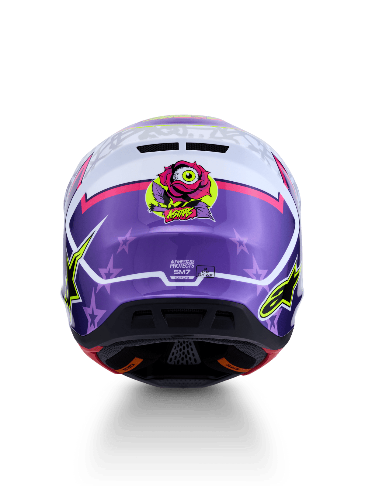 Alpinestars S-M7 Blaster Casque ECE 22.06 Violet Rose Blanc Brillant - MxProStoreParts