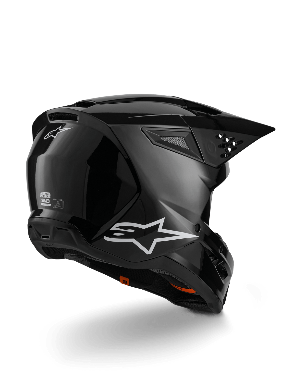 Alpinestars S-M3 Casque Solide ECE 22.06 Noir Brillant - MxProStoreParts