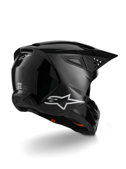 Alpinestars S-M3 Casque Solide ECE 22.06 Noir Brillant - MxProStoreParts