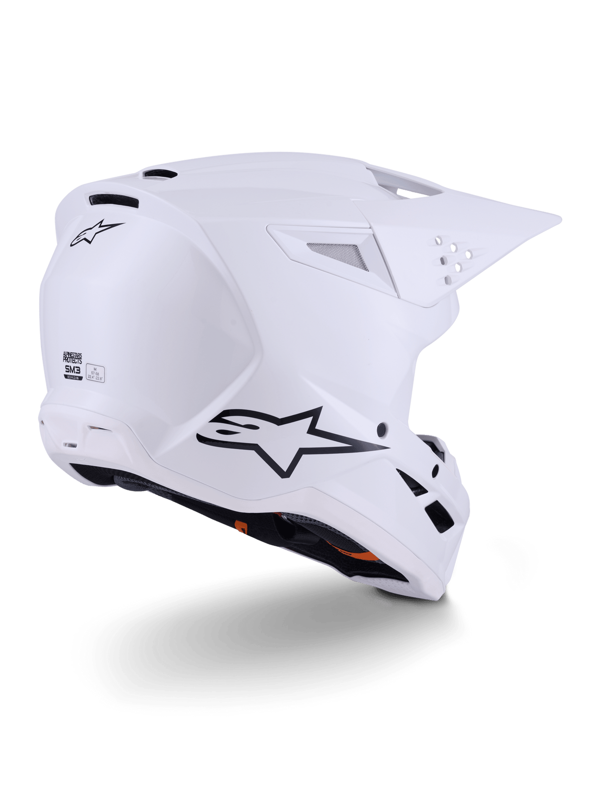 Alpinestars S-M3 Casco Sólido ECE 22.06 Blanco Brillante - MxProStoreParts