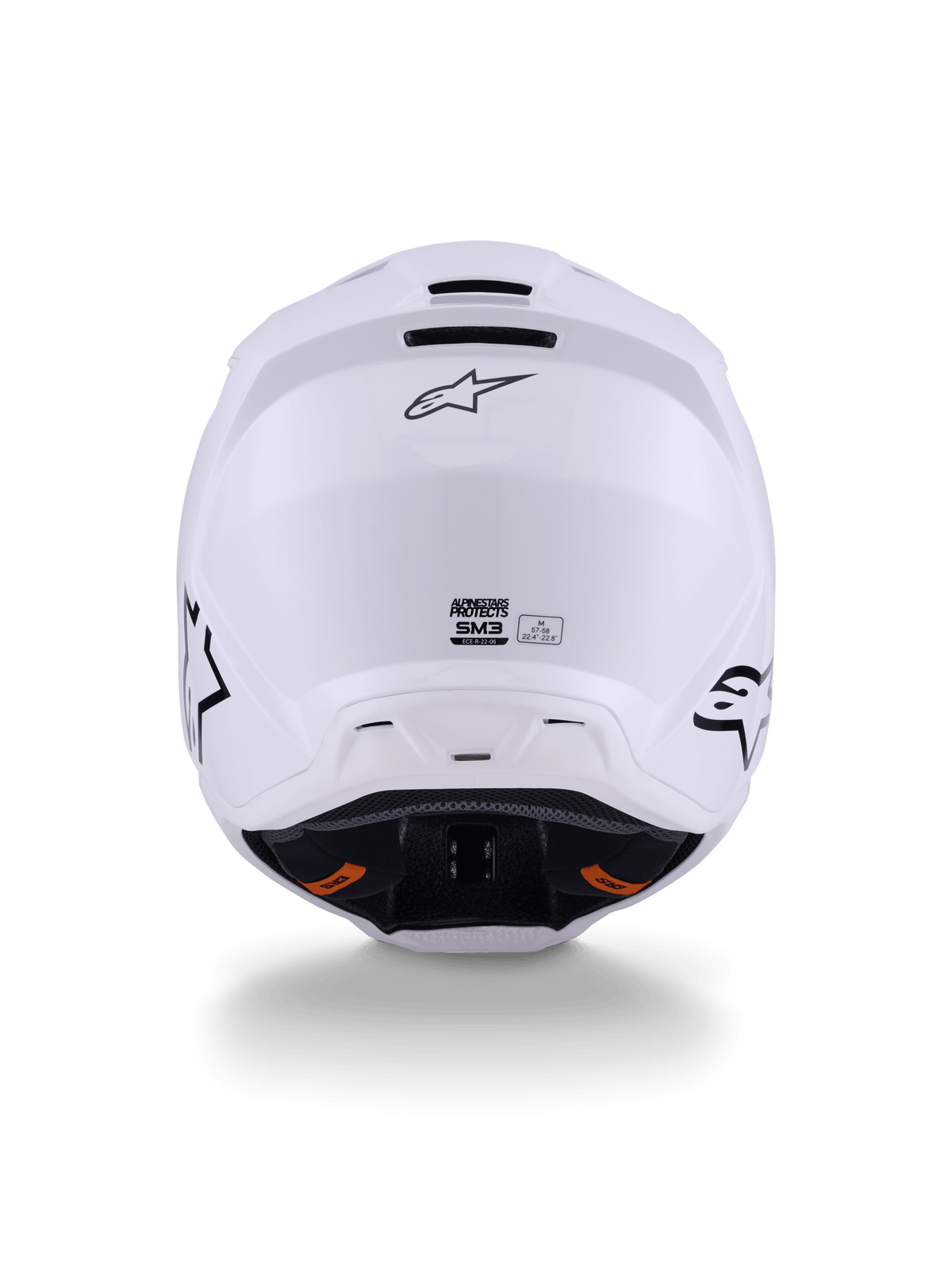 Alpinestars S-M3 Casco Sólido ECE 22.06 Blanco Brillante - MxProStoreParts